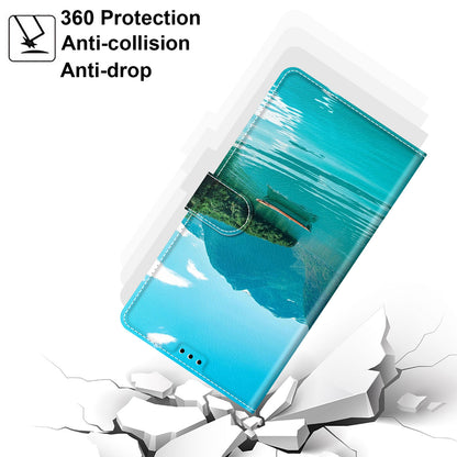 Phone Case for Samsung Galaxy A53 5G Card Slots Phone Shell Pattern Printed Leather Cover with Stand, Strap