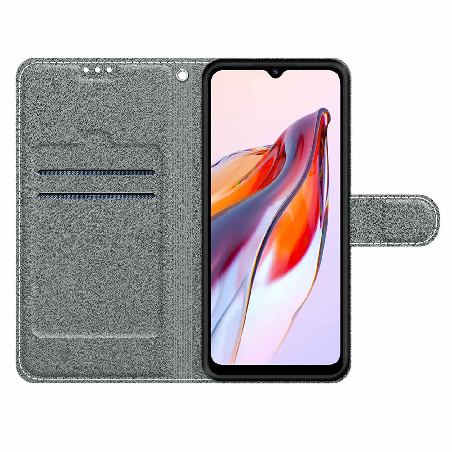 Pattern Printed Leather Cover for Xiaomi Redmi 12C 4G Anti-Drop Phone Case with Stand, Strap