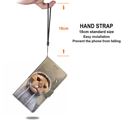 Pattern Printed Leather Cover for Xiaomi Redmi 12C 4G Anti-Drop Phone Case with Stand, Strap