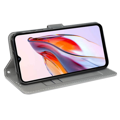 Pattern Printed Leather Cover for Xiaomi Redmi 12C 4G Anti-Drop Phone Case with Stand, Strap