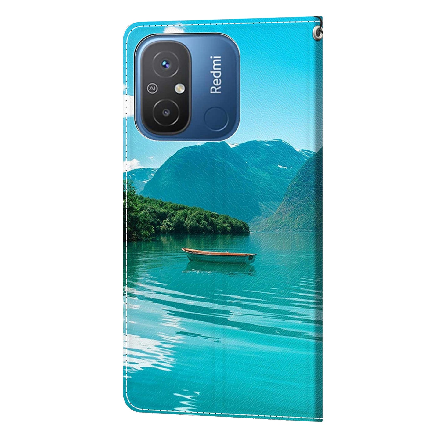 Pattern Printed Leather Cover for Xiaomi Redmi 12C 4G Anti-Drop Phone Case with Stand, Strap