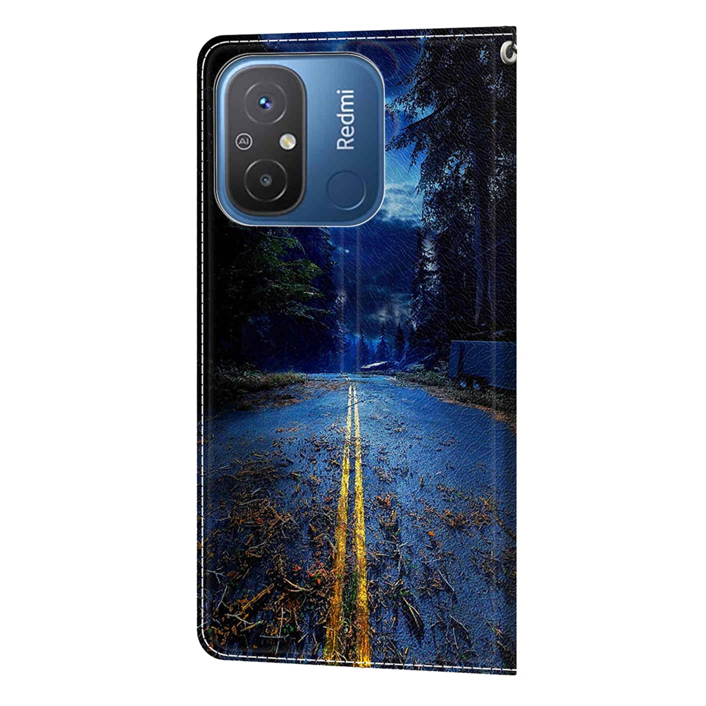 Pattern Printed Leather Cover for Xiaomi Redmi 12C 4G Anti-Drop Phone Case with Stand, Strap