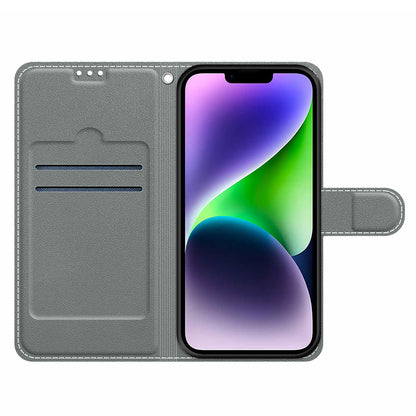 Leather Case for iPhone 14 , Pattern Printed Card Holder Stand Phone Cover