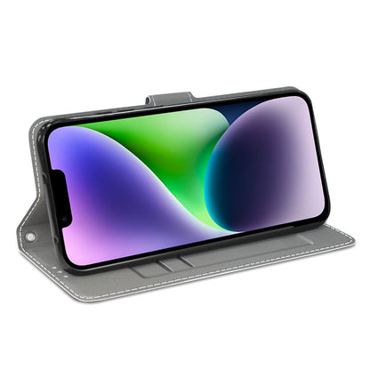 Leather Case for iPhone 14 , Pattern Printed Card Holder Stand Phone Cover