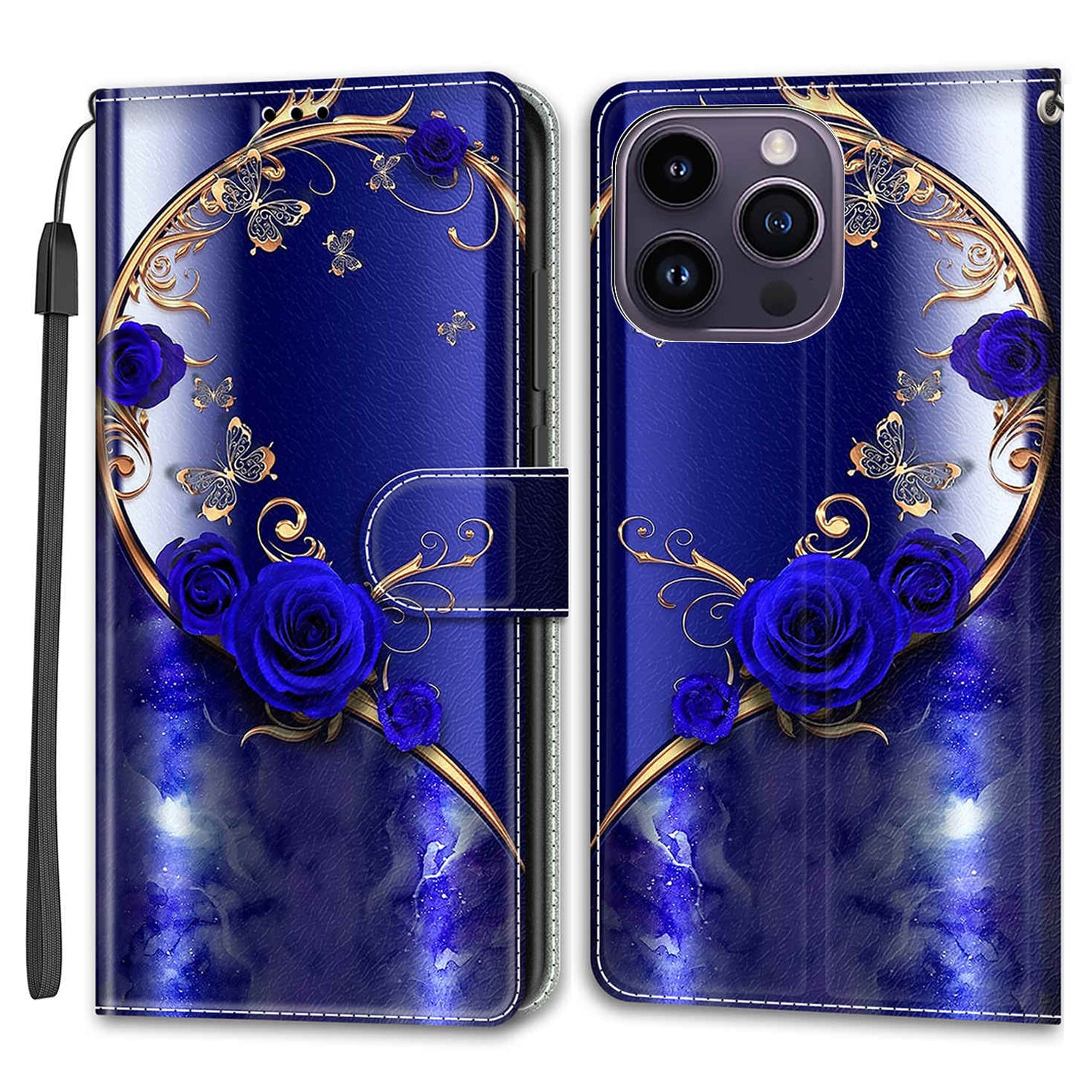 For iPhone 14 Pro Pattern Printing Leather Phone Case Card Slots Flip Stand Cover