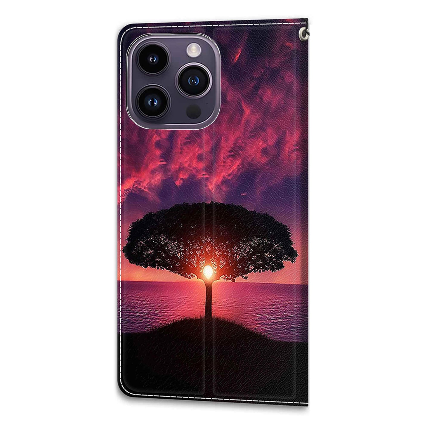 For iPhone 14 Pro Pattern Printing Leather Phone Case Card Slots Flip Stand Cover