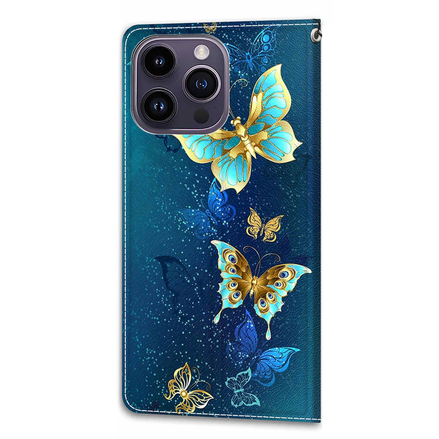 For iPhone 14 Pro Pattern Printing Leather Phone Case Card Slots Flip Stand Cover