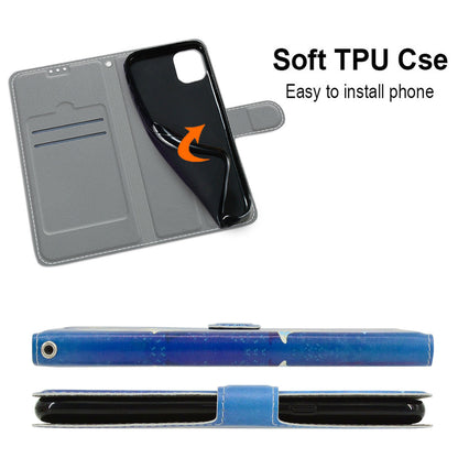 For iPhone 14 Pro Pattern Printing Leather Phone Case Card Slots Flip Stand Cover