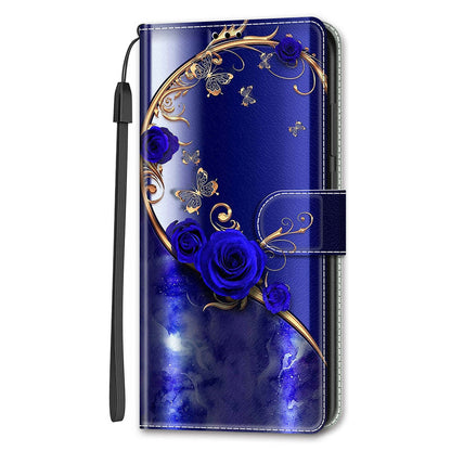 For iPhone 14 Plus PU Leather Pattern Printing Case Card Holder Phone Cover with Stand