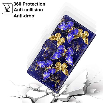 For iPhone 14 Plus PU Leather Pattern Printing Case Card Holder Phone Cover with Stand