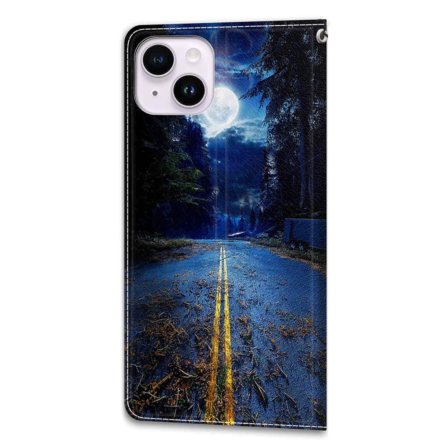 For iPhone 14 Plus PU Leather Pattern Printing Case Card Holder Phone Cover with Stand