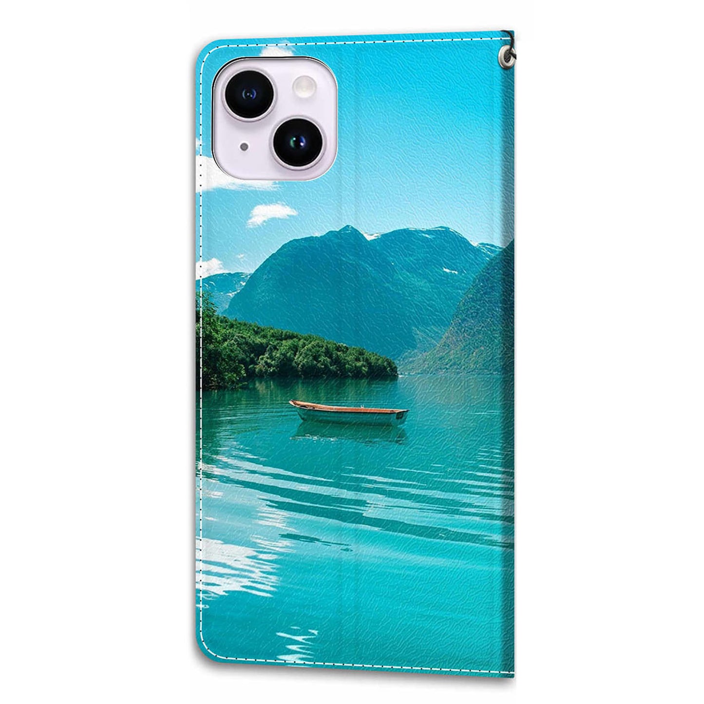 For iPhone 14 Plus PU Leather Pattern Printing Case Card Holder Phone Cover with Stand