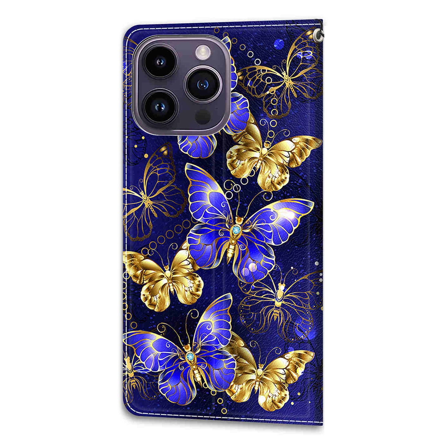 For iPhone 14 Pro Max Pattern Printed Leather Phone Case Card Holder Flip Stand Cover