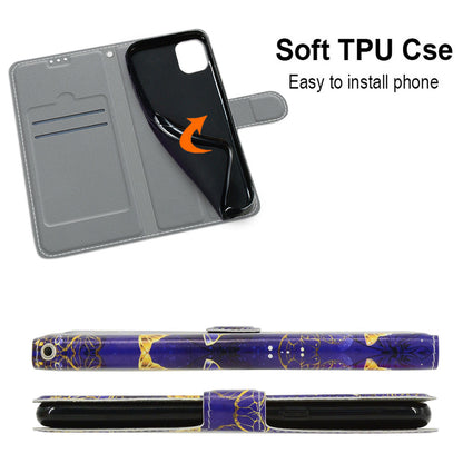 For iPhone 14 Pro Max Pattern Printed Leather Phone Case Card Holder Flip Stand Cover