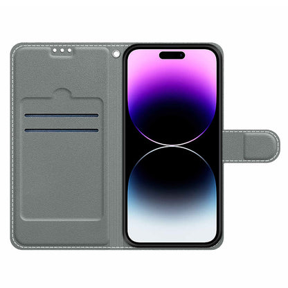 For iPhone 14 Pro Max Pattern Printed Leather Phone Case Card Holder Flip Stand Cover