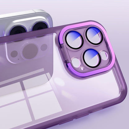 TPU Phone Case for iPhone 12 Pro Max 6.7 inch , Electroplating PC Kickstand Cover with Lens Film