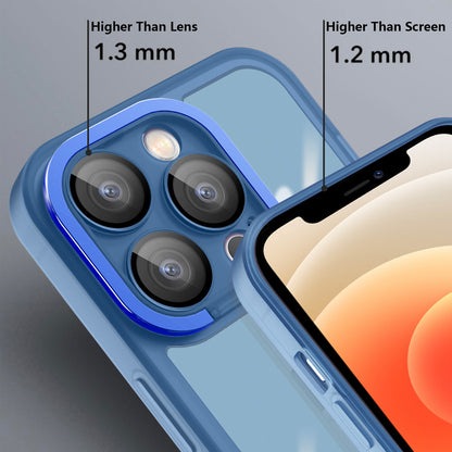 TPU Phone Case for iPhone 12 Pro Max 6.7 inch , Electroplating PC Kickstand Cover with Lens Film