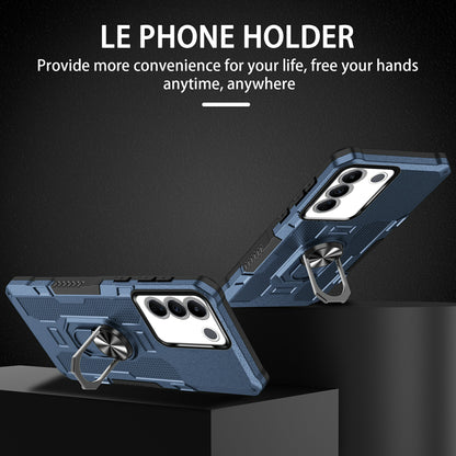 For vivo V27e 4G PC + TPU Anti-Scratch Phone Case Rugged Cover with Ring Kickstand