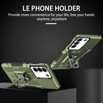 For vivo V27e 4G PC + TPU Anti-Scratch Phone Case Rugged Cover with Ring Kickstand