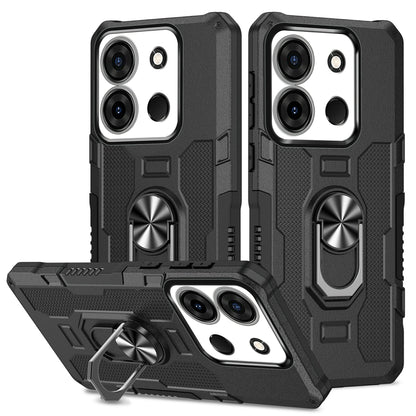 For Infinix Smart 7 4G Anti-Scratch PC + TPU Phone Case Rugged Cover with Ring Kickstand