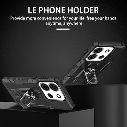 For Infinix Smart 7 4G Anti-Scratch PC + TPU Phone Case Rugged Cover with Ring Kickstand
