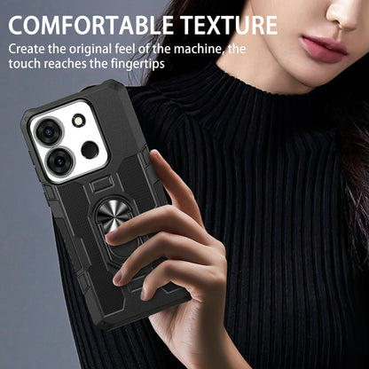 For Infinix Smart 7 4G Anti-Scratch PC + TPU Phone Case Rugged Cover with Ring Kickstand
