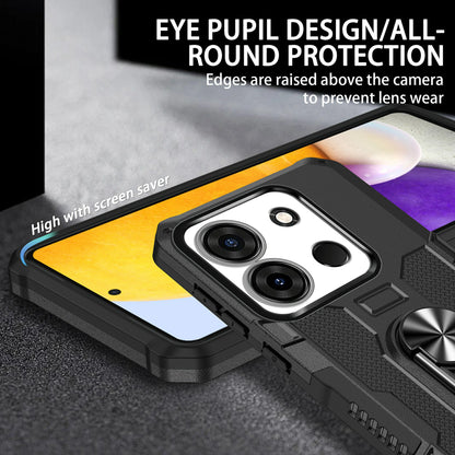 For Infinix Smart 7 4G Anti-Scratch PC + TPU Phone Case Rugged Cover with Ring Kickstand