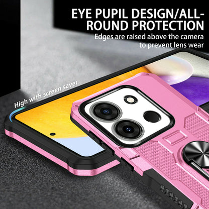 For Infinix Smart 7 4G Anti-Scratch PC + TPU Phone Case Rugged Cover with Ring Kickstand