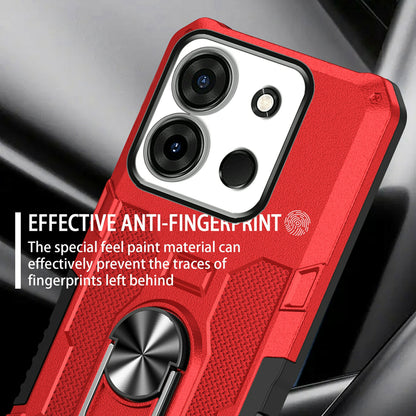 For Infinix Smart 7 4G Anti-Scratch PC + TPU Phone Case Rugged Cover with Ring Kickstand