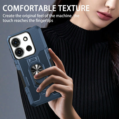 For Infinix Smart 7 4G Anti-Scratch PC + TPU Phone Case Rugged Cover with Ring Kickstand