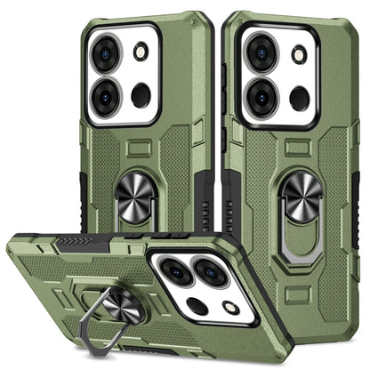 For Infinix Smart 7 4G Anti-Scratch PC + TPU Phone Case Rugged Cover with Ring Kickstand