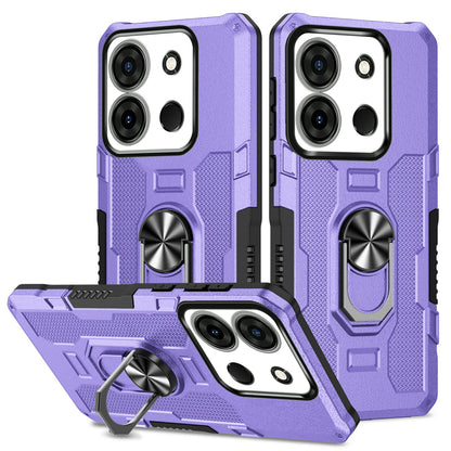 For Infinix Smart 7 4G Anti-Scratch PC + TPU Phone Case Rugged Cover with Ring Kickstand