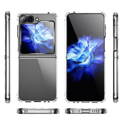 For Samsung Galaxy Z Flip5 5G Four Corner Anti-drop Cover Transparent TPU+Acrylic Folding Phone Case