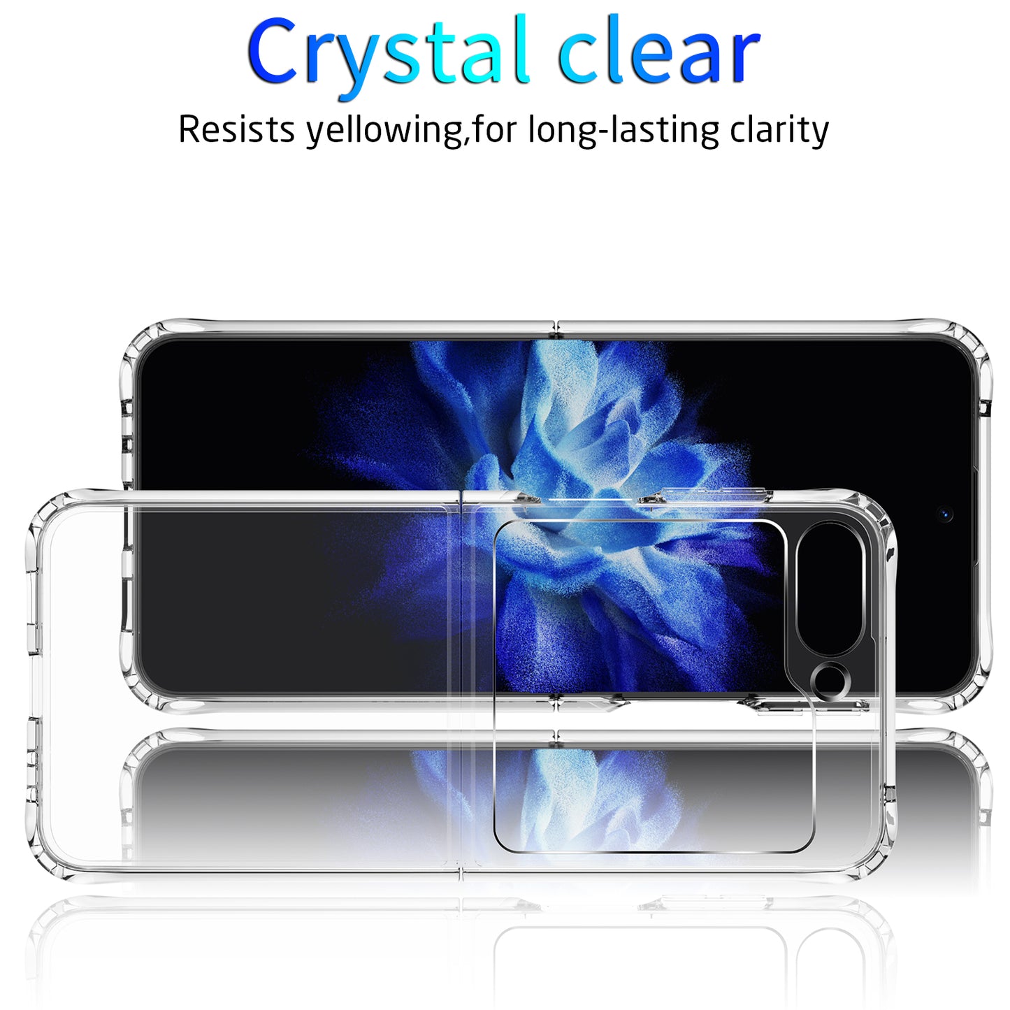 For Samsung Galaxy Z Flip5 5G Four Corner Anti-drop Cover Transparent TPU+Acrylic Folding Phone Case
