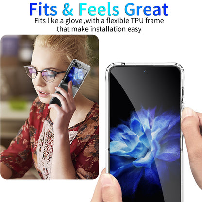 For Samsung Galaxy Z Flip5 5G Four Corner Anti-drop Cover Transparent TPU+Acrylic Folding Phone Case
