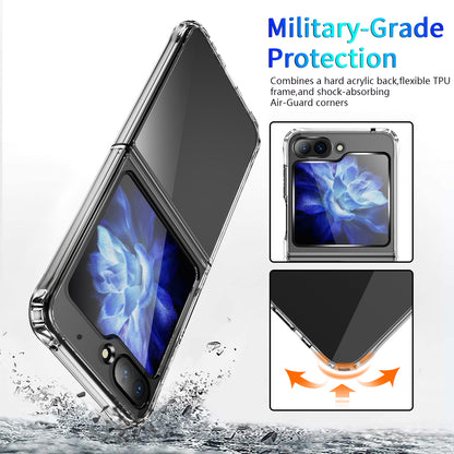 For Samsung Galaxy Z Flip5 5G Four Corner Anti-drop Cover Transparent TPU+Acrylic Folding Phone Case