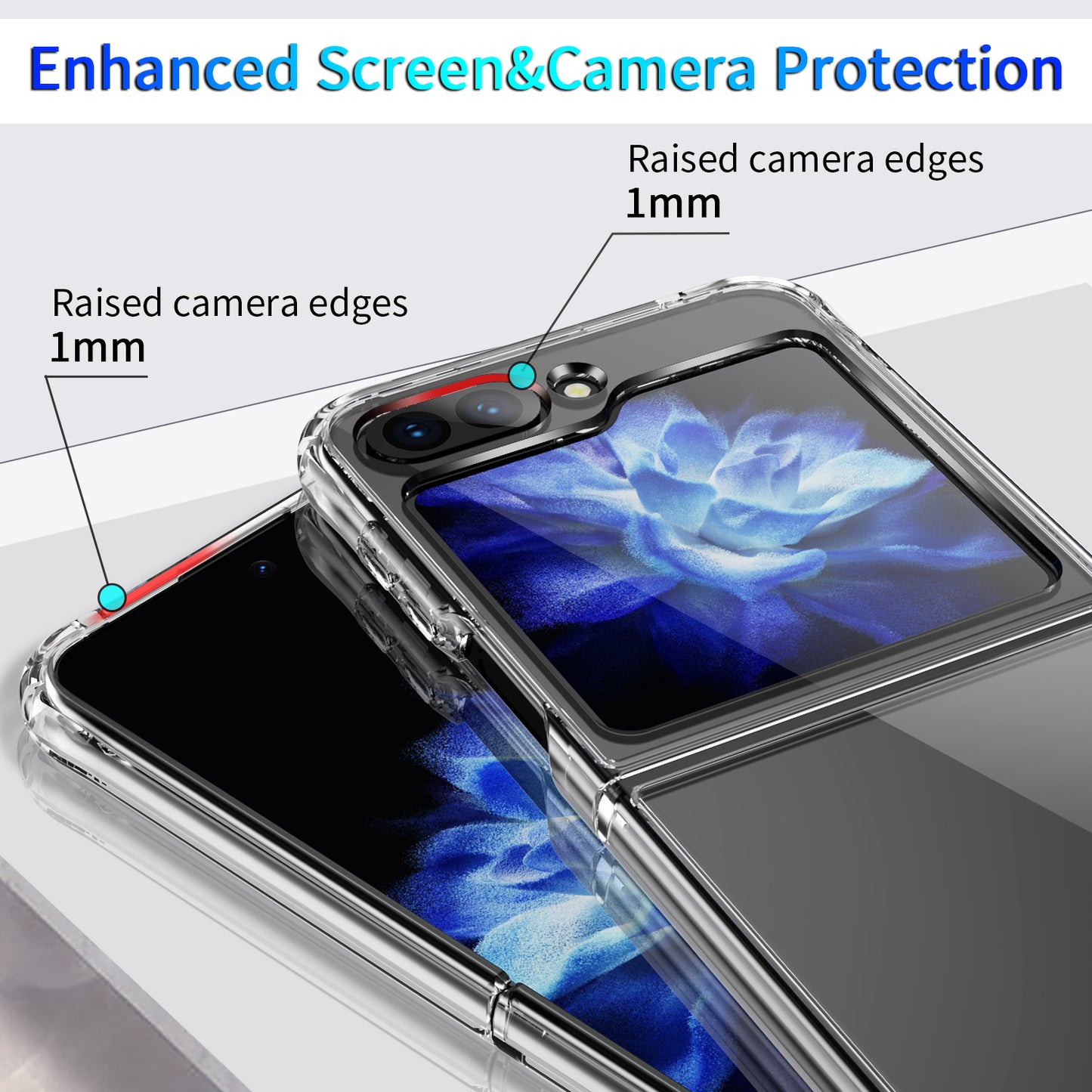 For Samsung Galaxy Z Flip5 5G Four Corner Anti-drop Cover Transparent TPU+Acrylic Folding Phone Case