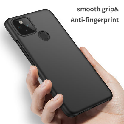 For Google Pixel 5 XL Solid Color Shockproof Phone Case Anti-fingerprint Hard PC Cover