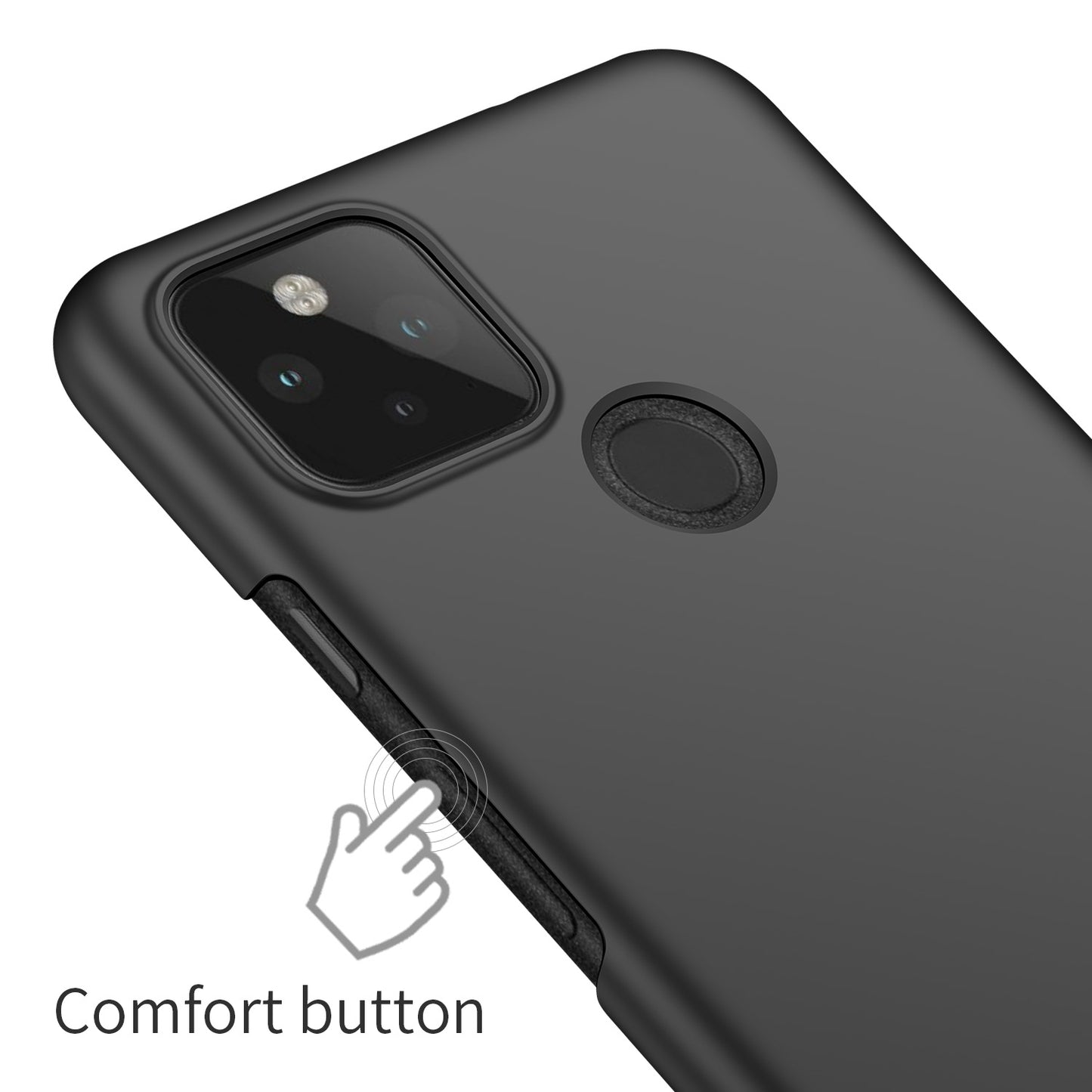 For Google Pixel 5 XL Solid Color Shockproof Phone Case Anti-fingerprint Hard PC Cover