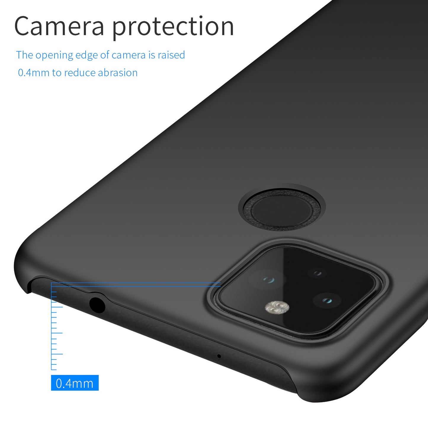 For Google Pixel 5 XL Solid Color Shockproof Phone Case Anti-fingerprint Hard PC Cover