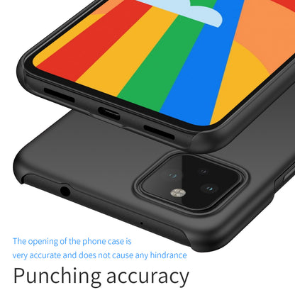 For Google Pixel 5 XL Solid Color Shockproof Phone Case Anti-fingerprint Hard PC Cover