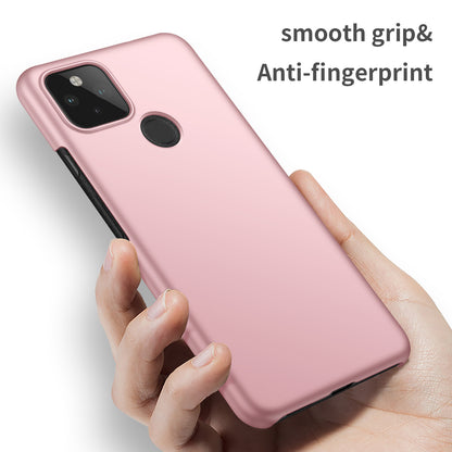 For Google Pixel 5 XL Solid Color Shockproof Phone Case Anti-fingerprint Hard PC Cover