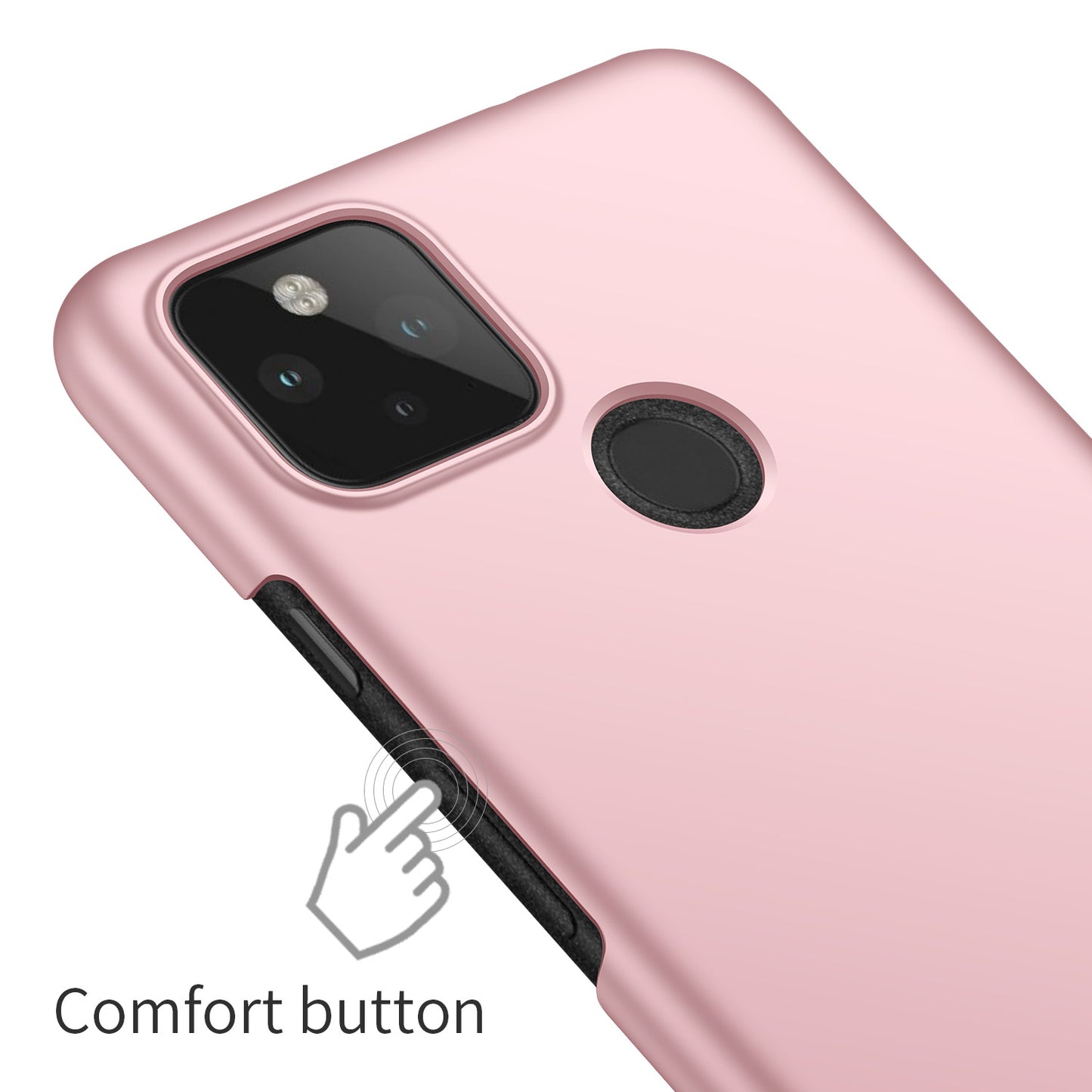 For Google Pixel 5 XL Solid Color Shockproof Phone Case Anti-fingerprint Hard PC Cover