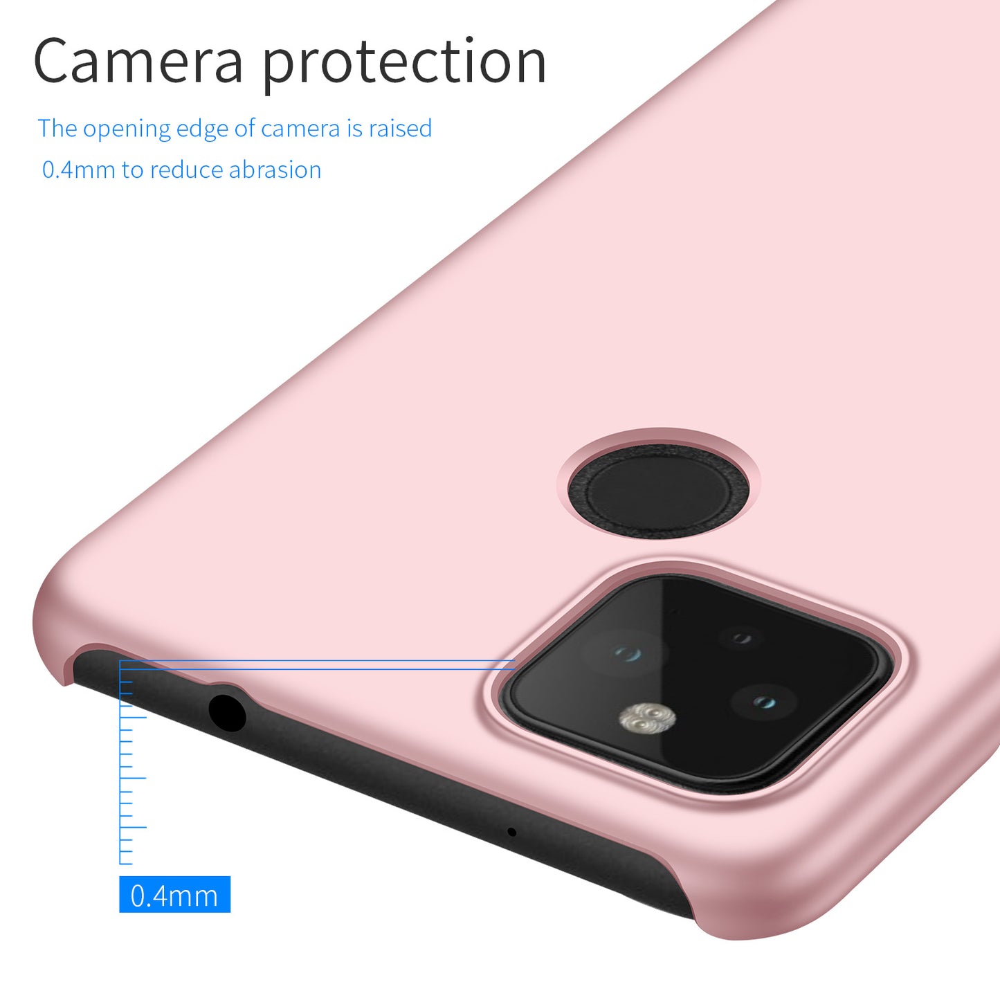 For Google Pixel 5 XL Solid Color Shockproof Phone Case Anti-fingerprint Hard PC Cover