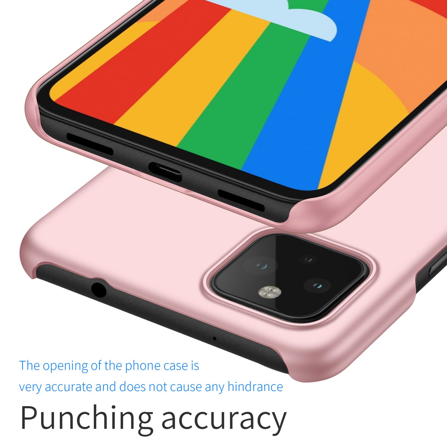 For Google Pixel 5 XL Solid Color Shockproof Phone Case Anti-fingerprint Hard PC Cover