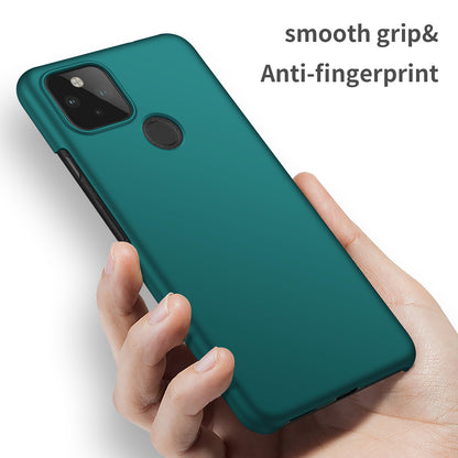 For Google Pixel 5 XL Solid Color Shockproof Phone Case Anti-fingerprint Hard PC Cover