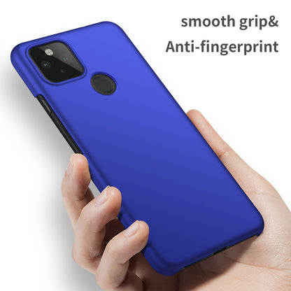 For Google Pixel 5 XL Solid Color Shockproof Phone Case Anti-fingerprint Hard PC Cover
