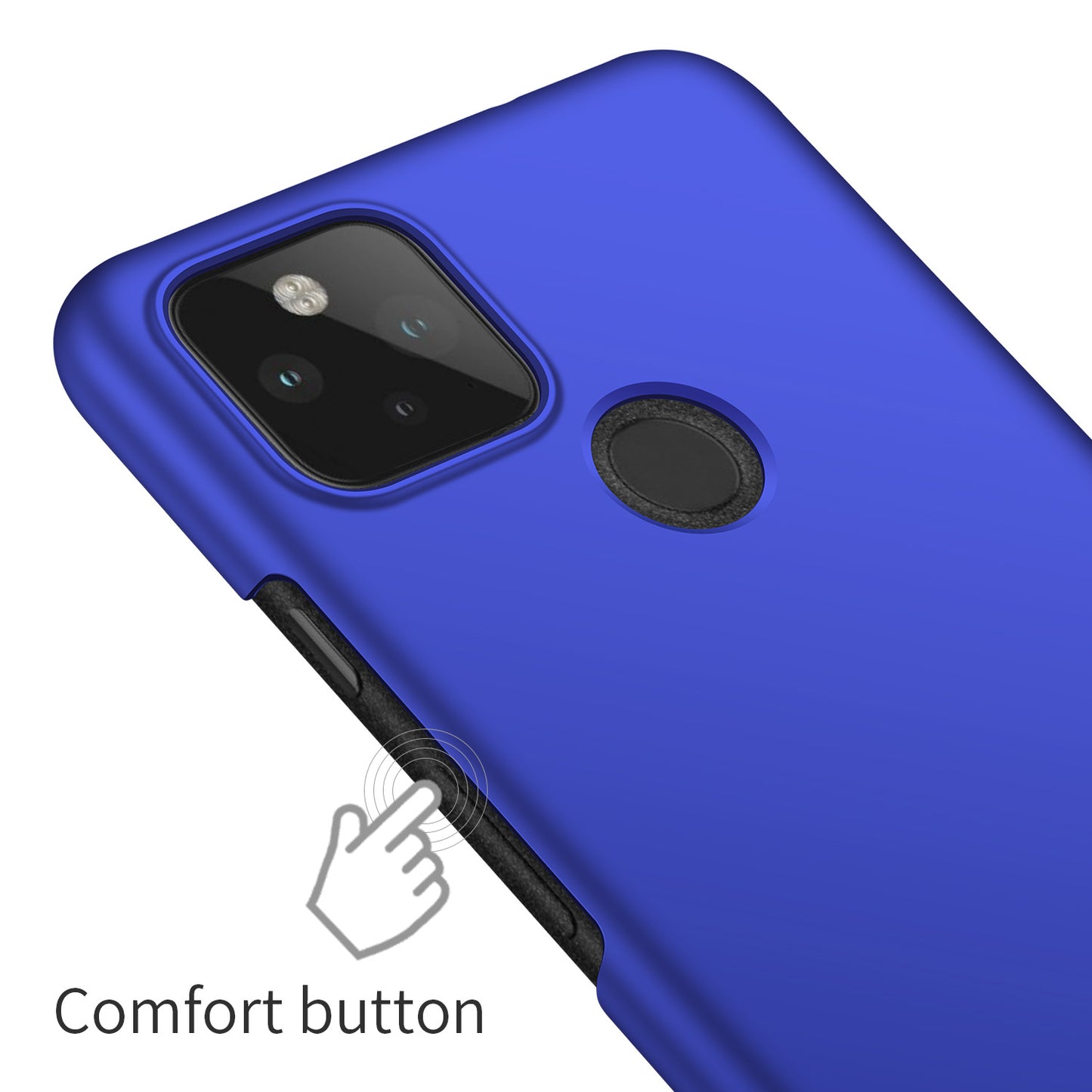 For Google Pixel 5 XL Solid Color Shockproof Phone Case Anti-fingerprint Hard PC Cover