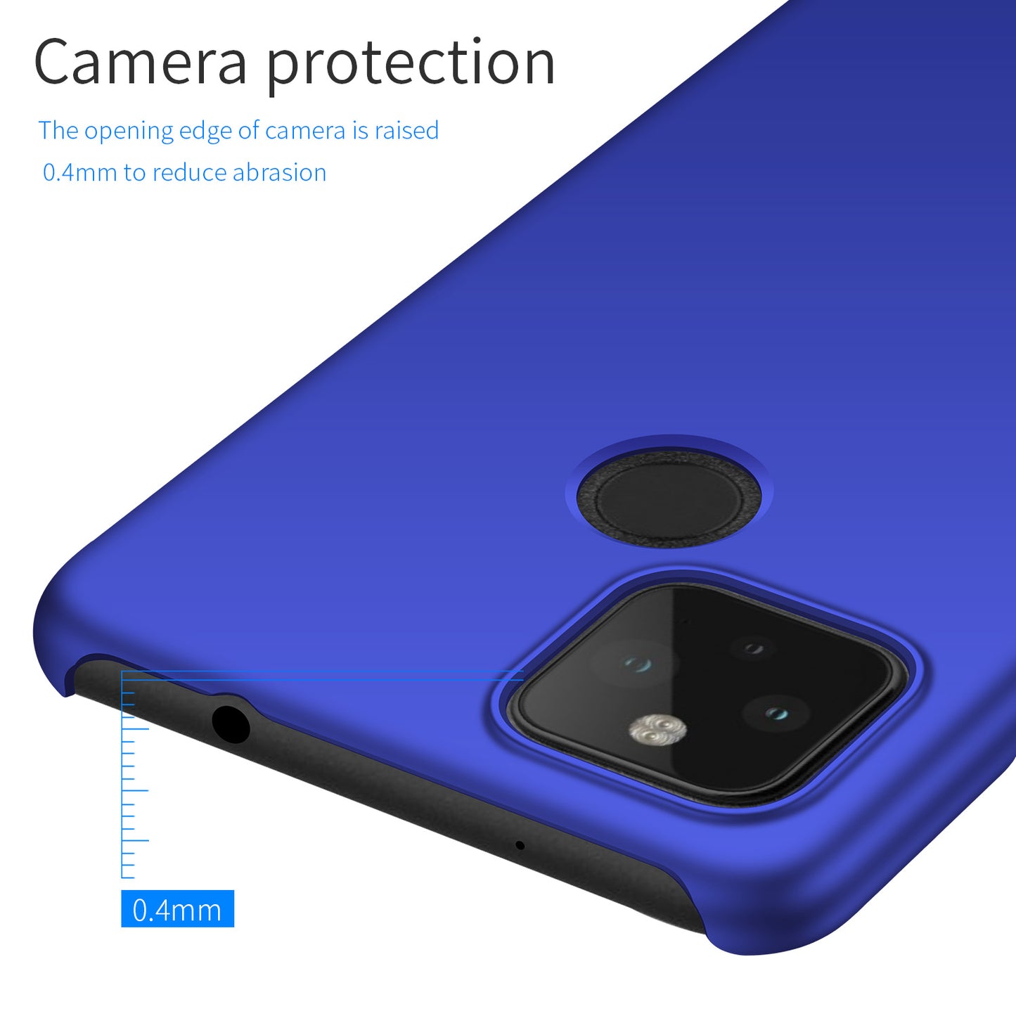 For Google Pixel 5 XL Solid Color Shockproof Phone Case Anti-fingerprint Hard PC Cover