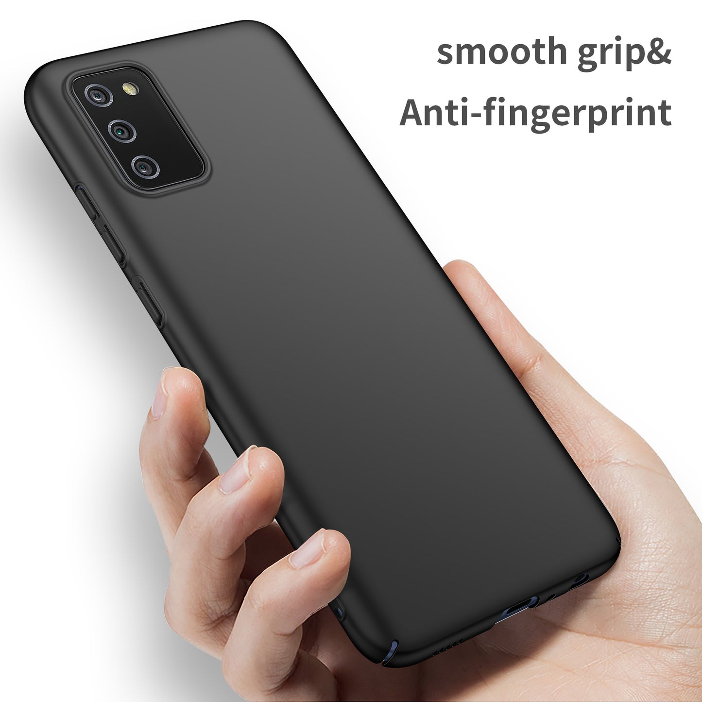 For Samsung Galaxy A02s (166.5x75.9x9.2mm) Hard PC Cover Solid Color Anti-Scratch Shockproof Phone Case